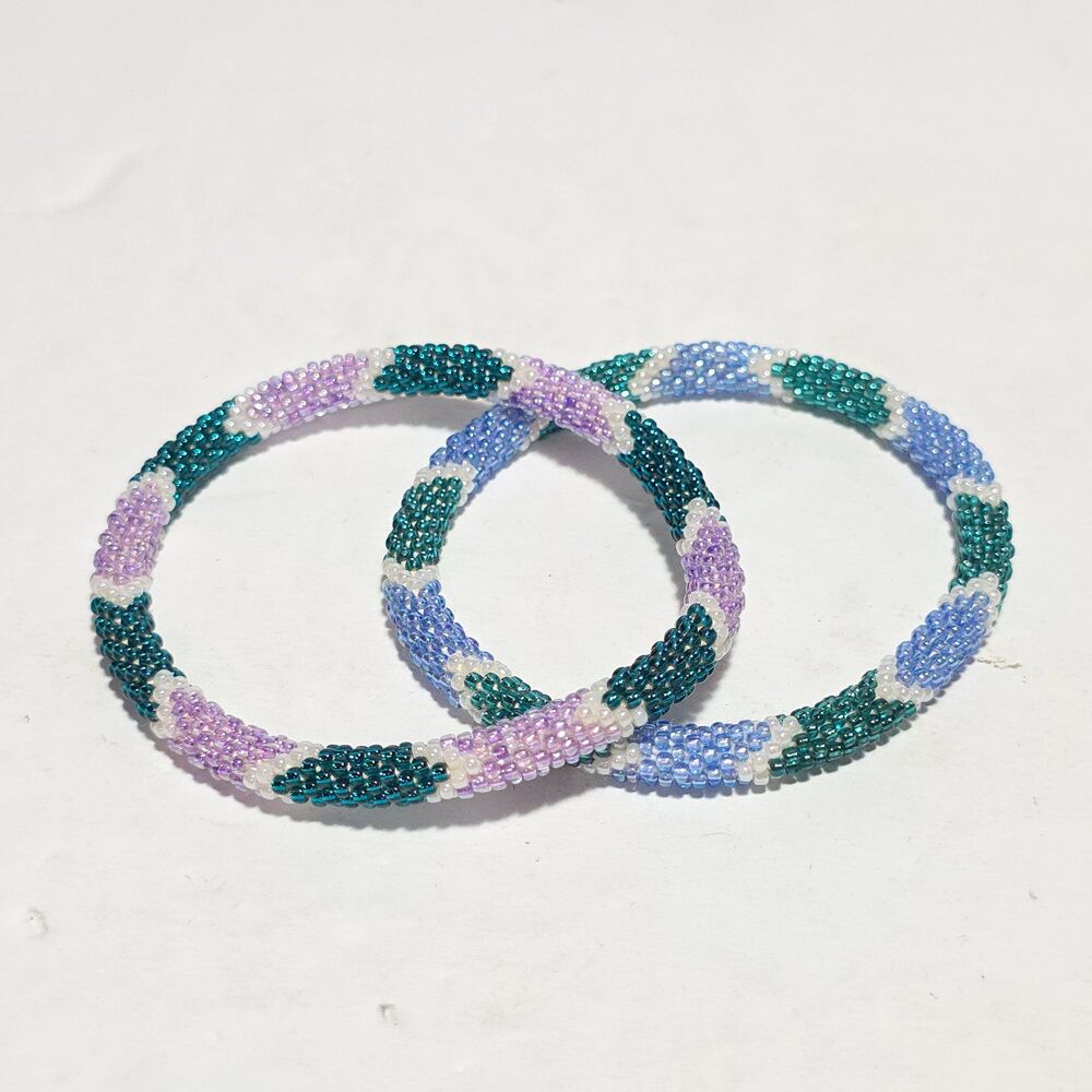 2 Sashka 8" Beaded Bracelets Handmade
